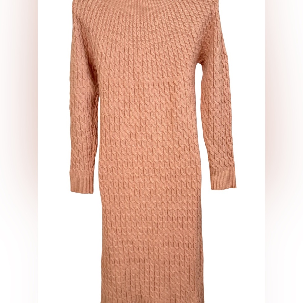 Chic Long Sleeve Knit Dress in Soft Pink - Picture 9 of 13